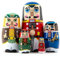 Hperu Nutcracker Russian Nesting Dolls Set, 5pcs Christmas Nesting Dolls Wooden Nutcracker Dolls Set With Cute Printing For Adults Kids