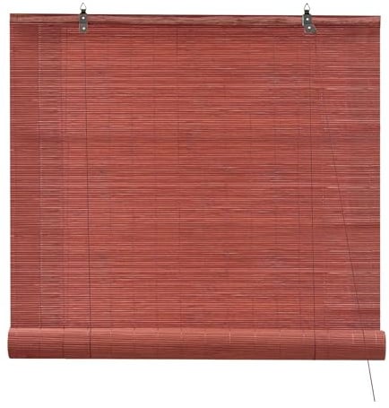 Victoria M. Bambusrollo Klemmfix Bambus Sichtschutz Rollo ohne Bohren Bambus Rollos Innen, für Fenster und Türen, Klemmfix, 100 X 130 cm, Kirsche