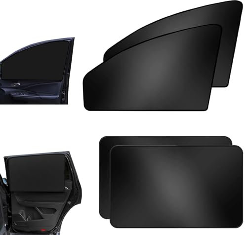 4 Piezas Parasol de Coche para Ventana Lateral TraseraCortinas Coche, Parasoles Magnéticos para Coche, Protector Solar Lateral para Coche, Parasol para Ventana Lateral, protección UV Aislada