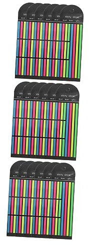 OSALADI 3 Series Notas Adhesivas Fluorescentes Resaltadores Fichas De Libros Resaltar Tiras Subrayadores Pestañas De Resaltado Tiras De Cinta Resaltadora La Mascota 6 Piezas X 3