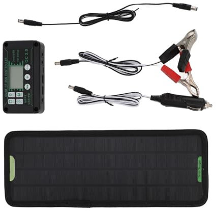 Kit de panel solar de batería – Cargador de tracción de 12 V 12 V para tractor de camión de coche, kit de carga de panel solar | de carga de la batería portátil externa con