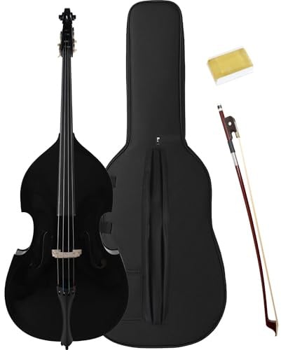 Classic Cantabile DBP-120BK 3/4 Kontrabass, Decke aus gesperrter Fichte | 3/4 Größe (entspricht der geläufigen Größe für erwachsene Kontrabassisten), Boden und Zargen aus gesperrtem Ahorn, Griffbrett