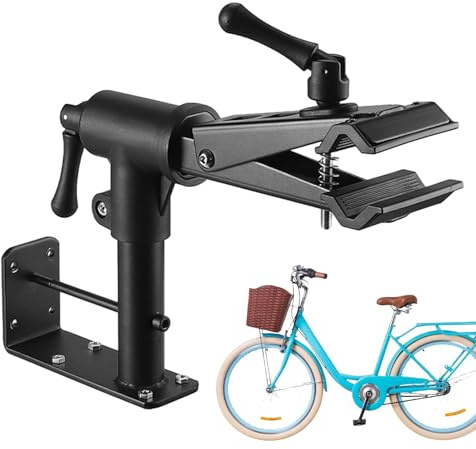 Bicycle Repair Stand Wall Mount - Heavy-Duty Folding Bike Maintenance Rack | Adjustable Arm For Road And Mountain Bikes | Space-Saving Walls Clamp - Home Or Garage Use