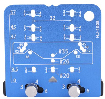 Cocoarm Schranktürscharnier-Schablone Positionierplatte, 26mm 35mm Verdeckte Scharniere Markierungsvorlage mit Eloxierter Aluminiumlegierung für Präzise Scharnierinstallation