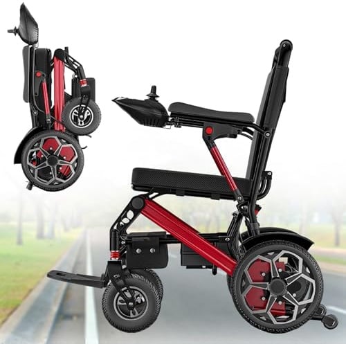 Powerchair Folding,Elektrorollstuhl,Tragbarer Motorrollstuhl Für Erwachsene,Ausgestattet Mit Einer Herausnehmbaren Lithiumbatterie,Mit Leistungsstarkem 400-W-Motor 20ah