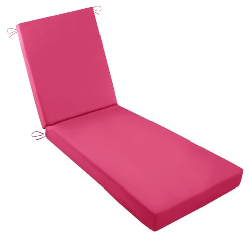 YFHT Auflage Sonnenliege Wasserdicht Mit Bändern, Sonnenliege Auflage Wetterfest Outdoor Polster, Deckchair Auflagen, Auflagen für Gartenliegen Waschbar,Rose,200x60x10cm