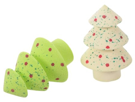 Veemoon Weihnachts-make-up-schwamm Tannenbaumform Weicher Applikator für Flüssige Foundation und Puder Unbedenkliches Material für Empfindliche Haut Geeignet für Nassen und Trockenen