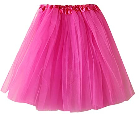 Luadnysin Annee 80 Tutu Jupe Deguisement Court Déguisement Courte Femme Accessoires Jupon Froufrou Mini Tulle Blanche Noir