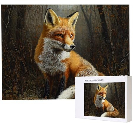 Puzzle 3000 Stück Jigsaw Puzzles für Erwachsene Fuchs Tier Puzzle Herausfordernde Familie Aktivität Spiele pädagogisch, Stressabbau, Bunte DIY Puzzles Handwerk für Home Decor Geschenke b-296