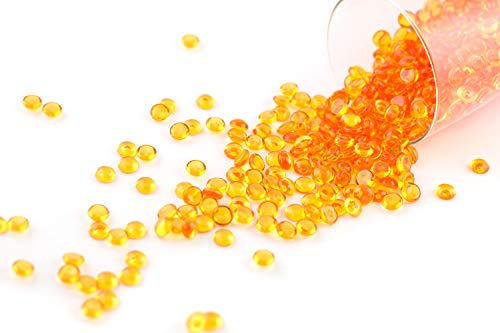 Creativery ca.100g Beutel Tautropfen ca. Ø 7 mm Raindrops Kristalltau Deko Streudeko Granulat Dekogranulat transparent (orange 668)