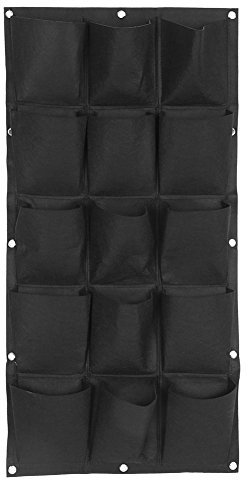 Zerodis Vertical Garden Planter, Multi Pocket Wall Hanging Felt Planter Grow Bags for Home Garden Balcony Indoor Outdoor (15 Pockets),grow bag