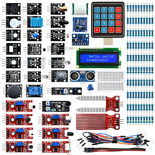 KEYESTUDIO 37 in 1 Sensormodul Kit kompatibel mit Arduino IDE, Raspberry Pi, elektronisches Starter Kit für Anfänger geeignet