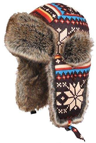 Insun Wintermütze Fliegermütze Gestrickt Pilotenmütze Uschanka Russenmütze Ohrenschützer für Erwachsene und Kinder Mehrfarbig 3 M Hut Umfang 54cm