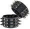 MILAKOO 2Pcs Spike Nieten Rock Punk Biker Breitband Leder Armband Set Gothic Rivet Schnalle Armband für Männer Frauen
