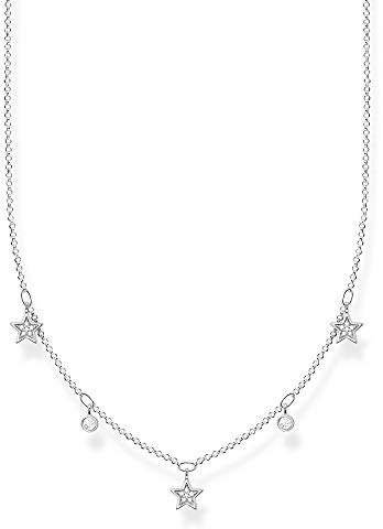 Thomas Sabo Damen Halskette Sterne silber, 925 Sterlingsilber, 40-45 cm Länge