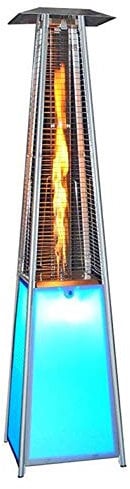 Electric Garden Patio Heaters 41,000 BTU Patio Heater Tall Standing Power Heater With Simple Ignition System, Wheels And LED Color For Balcony BBQ Party GCSQF1010