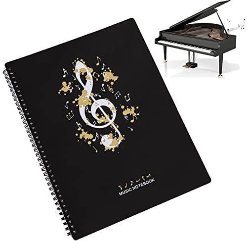 Notenordner Notenmappe/Ordner in A4-Briefgröße/Dokumente Halter Aufbewahrung 30 Taschen Clef/Kunststoff Konzert-Chorfolder für Musiker und Band Music Note/Weiße Melodie