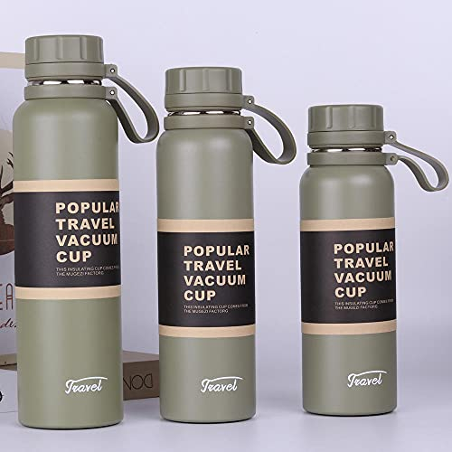 MLLM Travel Mug,Outdoor sports kettle, large-capacity car thermos cup-ArmyGreen_1.1L,Direct Drink Flask