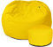 rucomfy Beanbags Small Kids Indoor/Outdoor Bean Bag. Children's Outside Garden Chair. Pre-Filled Water Resistant & Durable. 50cm x 65cm (Yellow, With Footstool)