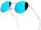 GQUEEN Retro Runde Verspiegelte Polarisierte Sonnenbrille Damen Herren UV400 Schutz MFF7