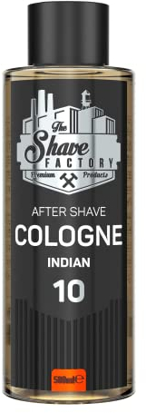 THE SHAVE FACTORY Aftershave-Kölnischwasser – Indian 500ml – Exotischer Zitrus- & Holzig-Duft für Männer – Kräftiges & Belebendes Aftershave – Beruhigt die Haut & Spendet Feuchtigkeit