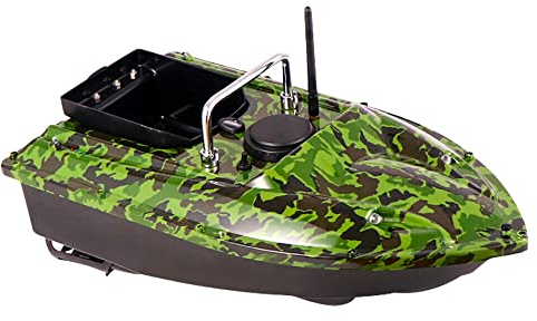 Furomg Bateau Amorceur Peche Carpe TéLéCommandé 500 M pour PêChe De Nuit - AppâT 1,5 Kg Camouflage