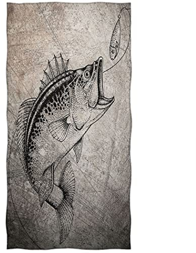 Violetpos Badetuch Angeln Fisch Retro 70 cm x 140 cm Strandtuch