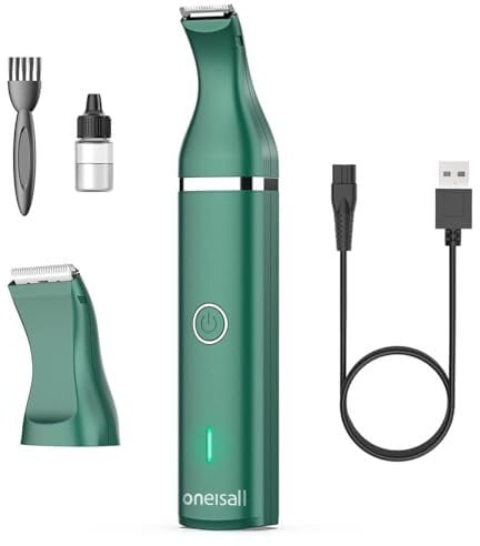 oneisall Hundepfoten-Trimmer, Leise Hundeschermaschine Pfotenrasierer für Hunde Katzen Pfoten Augen Ohren Gesicht