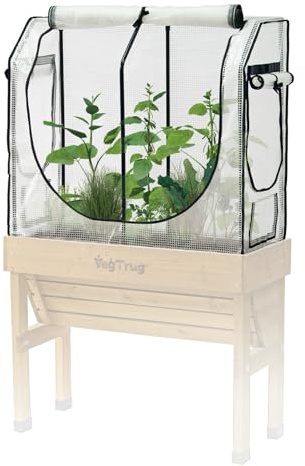 VegTrug® Gewächshausaufsatz Wall Hugger - Hochbeet Abdeckung mit Micro-Net-Funktion & PE-Folie - Frühbeet Aufsatz für Pflanzkasten - 99,5x41,5x90 cm