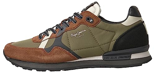 Pepe Jeans Herren BRIT Print M Sneaker, Brown (Brown), 44 EU