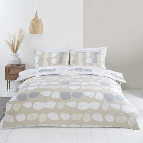 Rapport Home Truro Mircrofibre Kingsize Reversible Duvet Cover Set Natural, Cream, King (U.K. Standard)