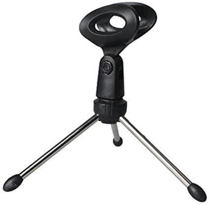 Mikrofonstativ, verstellbar, aus Metall, Schwarz
