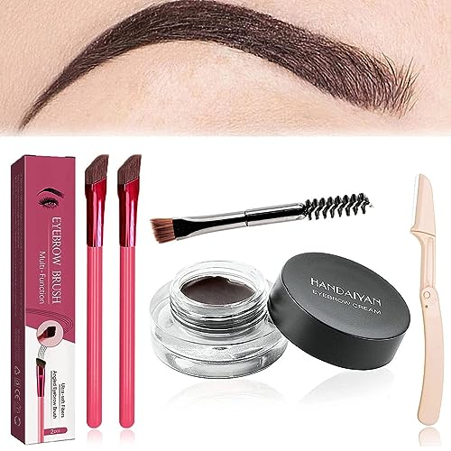 Donubiiu 4d Laminierte Augenbrauen Starter Kit Anjoize, 4d Laminierte Augenbrauen Pinsel, Anjoize Augenbrauenstift 4d Wasserfest, Augenbrauenbürste Mit Farbe, Brow Eyebrow Brush (Walnut Set)