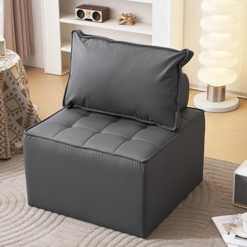 GHKWXUE Poltrona lounge moderna/divano con schienale/divano pigro/comoda poltrona TV, poltrona relax, adatta per soggiorno, toletta, balcone, camera da letto, colori a scelta(grigio scuro)