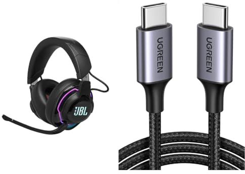 JBL Quantum 910 Over-Ear Gaming Kopfhörer – Wireless 2 & UGREEN USB C auf USB C Kabel 60W PD 3.0