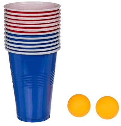 Navoys Beer Pong Balls, Orange Ping Pong Balls, 40mm Ideal for Adult Drinking Games Not suitable for Professional Athletes, Practice, Competition (14 Piece Beer Pong Game)