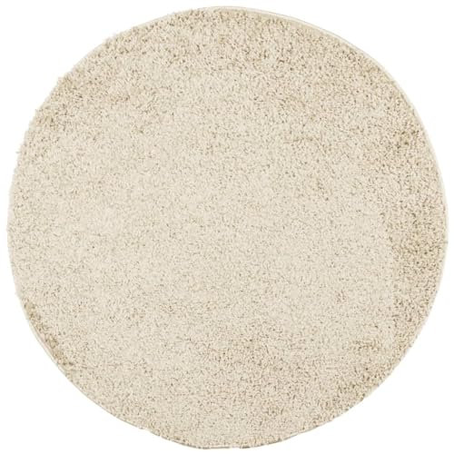 vidaXL Teppich Shaggy Hochflor, Bodenteppich Weich Flauschig, Flächenteppich für Wohnzimmer Schlafzimmer Flur, Flurteppich Hochflorteppich, Modern, Golden Ø 160cm