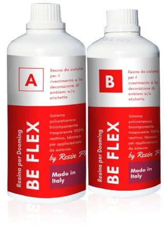 Resin Pro BeFlex Transparentes Doming-Harz, Kratzfestes, Zweikomponenten-Gießharz zum Beschichten und Dekorieren von Emblemen und Etiketten, Polyurethanharz (500 g)