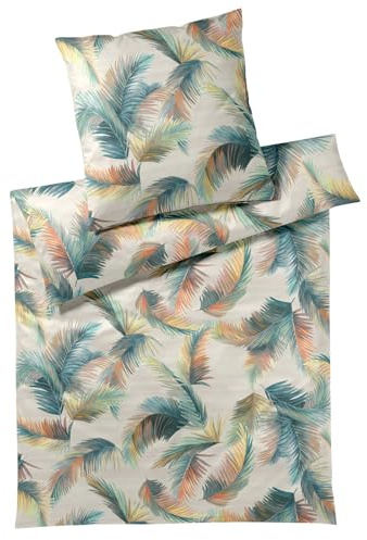 elegante Bambus-Baumwoll-Satin Bettwäsche Copacabana Natur 1 Bettbezug 135 x 200 cm + 1 Kissenbezug 80 x 80 cm