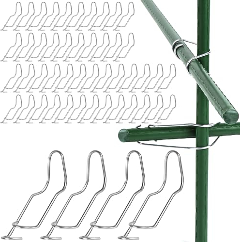 DHGKV 50 Stück Pflanzstabverbinder,Pflanzenspalier Verbindungsschnallen,Pflanzstäbe,Bambusklammern,Pflanzenkäfig Verbinder,für die Befestigung von Pflanzstäbe.11mm