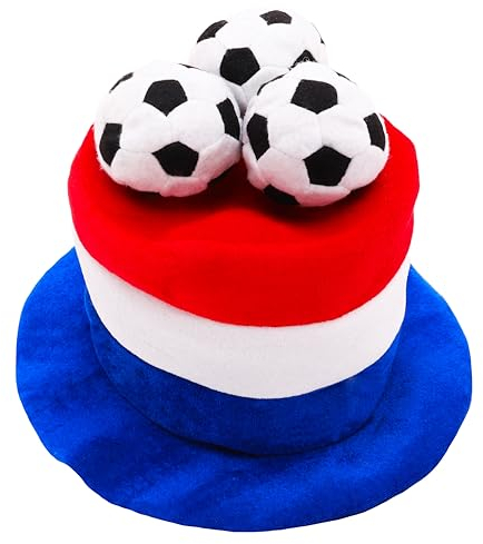 Toyland® Neuheits-Fußballfan-Zylinder mit Holland-Flagge und 3D-Fußbällen – Perfekt für Europameisterschaften/Weltmeisterschafts/Fußballpartys und Holland-Feierlichkeiten – 8 Länder Verfügbar