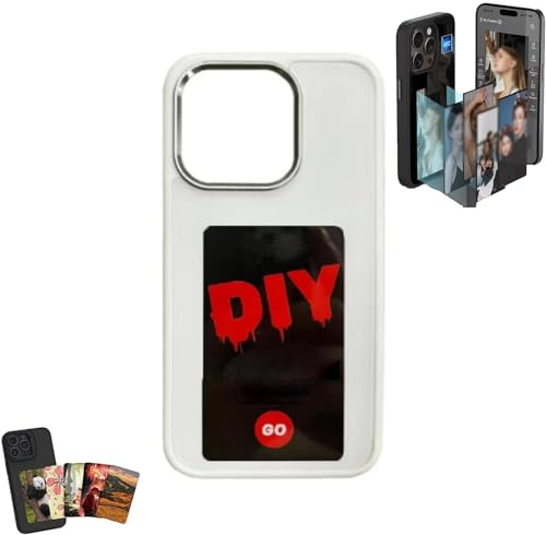 YAERLE Smart E Ink Screen Phone Case for iPhone 15 14 13,Smart Photo Rear Projection DIY Phone Case with App,NFC Transmission,Supports 3.5'' Image Display,Personalize Your Phone (White,15)