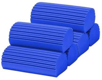 Paquete de 6 esponjas de limpieza húmeda, borrador mágico para limpieza, esponja de limpieza reutilizable para persianas, platos, espejos, vidrio, zócalos, ranuras de rieles de ventanas y coche (azul)