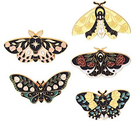 SAFIGLE 5stücke Schmetterlingsbrosche Emaille Pin Schmetterling Anstecknadel Brosche Schmuck Set Für Kleidung Tasche Hut Accessoires