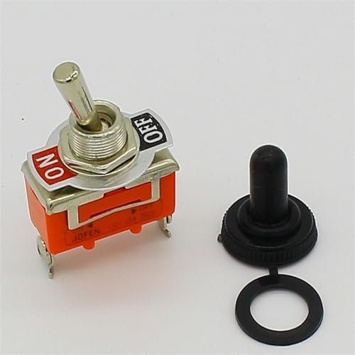 5 Stücke 15A 250 V SPST 2 Terminal ON OFF Kippschalter mit Kappe