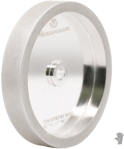MORESUPERHARD CBN-Schleifscheibe, 15,2 cm, Körnung 320, 1,27 cm Bohrung, 2,5 cm breit, für alle Arten von 15,2 cm Schleifmaschinen, zum Schärfen von Hochgeschwindigkeitsstahlwerkzeugen,
