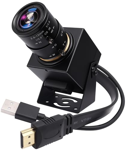 Svpro 4K USB HDMI Kamera Manueller Fokus Webcam für Nahaufnahmen mit 2.8-12mm Zoom Objektiv,Plug and Play Kamera für Industrie,Streaming und Home Video,Externe Kamera für Computer Laptop Monitor TV