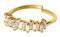 Purelei® Powder Ring (Gold, Silber), Damen 18K Vergoldet, Wasserfest Mit Asymmetrischen Schmucksteinen, Größenverstellbar, Geschenk für Damen (S/M, Gold)