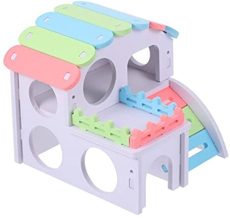 CORHAD 1 Stück Hamsterhaus Bett Haustier Wohnraum Für Hamster Meerschweinchen Igel Vögel Robustes Material Waschbar Mini Bungalow