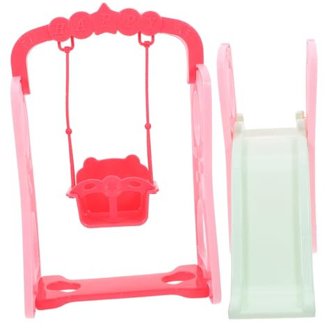 GETAJGHSD 1ensemble Set Miniature De Jeu avec Balancelle Et Toboggan Accessoires De Maison De Poupées Jouet Éducatif pour Décoration De Maison De Poupées